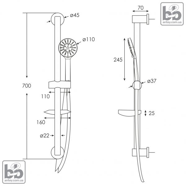 Душовий набір ''RJSH000-04CH''