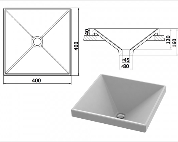 Умивальник «Альтаір» Біла шагрень