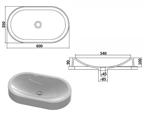 Умивальник «Олімпія» Індіго RAL 5002
