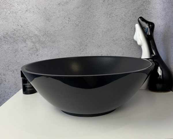 Умивальник «Камелія» Меланіт глянець зовні/антрацит шагрень всередині