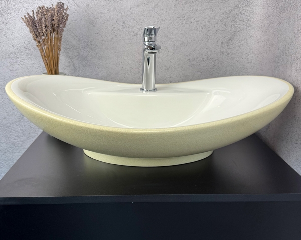 Умивальник «Гармонія» Білий глянець в середині/шагрень з глітером зовні