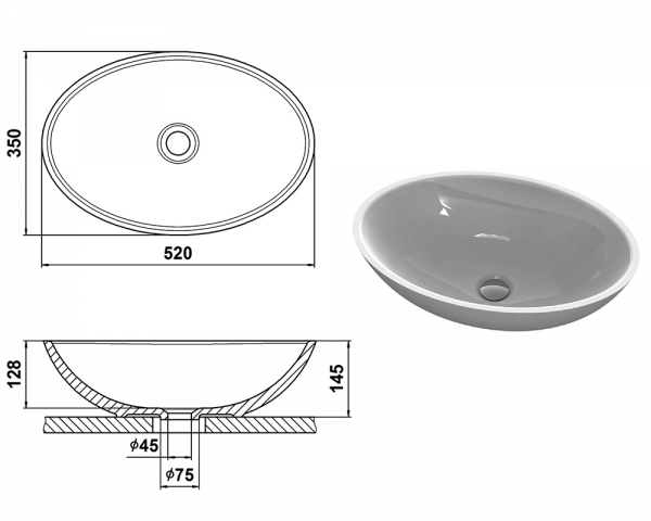 Умывальник «Фиеста» Белый шагрень