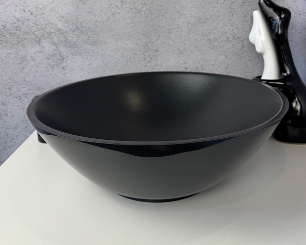 Умивальник «Камелія» Меланіт глянець зовні/антрацит шагрень всередині