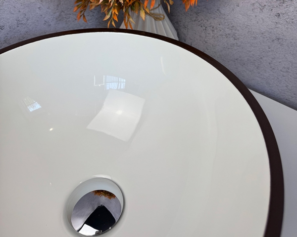 Умивальник ''Селена'' Білий глянець/шоколад шагрень