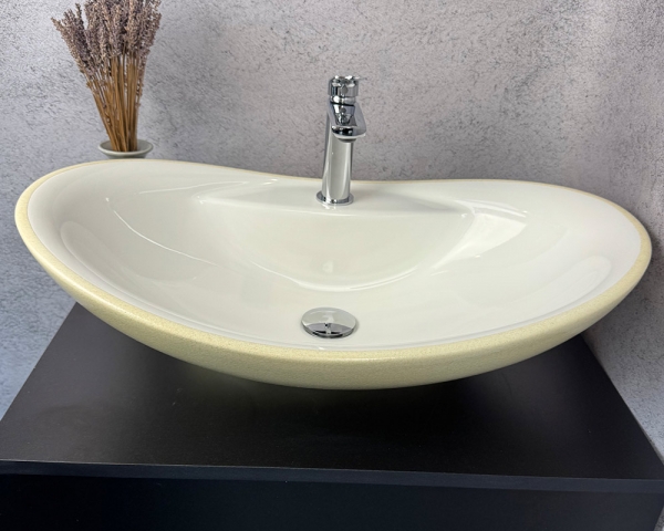 Умивальник «Гармонія» Білий глянець в середині/шагрень з глітером зовні