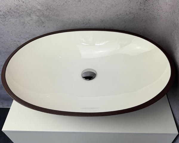 Умивальник «Ніка» Білий глянець/шоколад шагрень