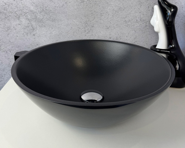 Умивальник «Камелія» Меланіт глянець зовні/антрацит шагрень всередині