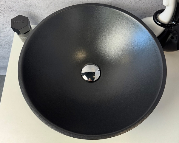 Умивальник «Камелія» Меланіт глянець зовні/антрацит шагрень всередині