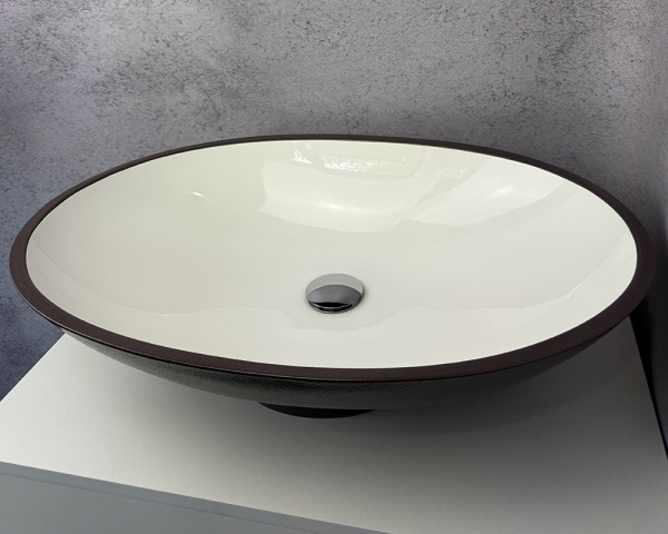 Умивальник «Ніка» Білий глянець/шоколад шагрень