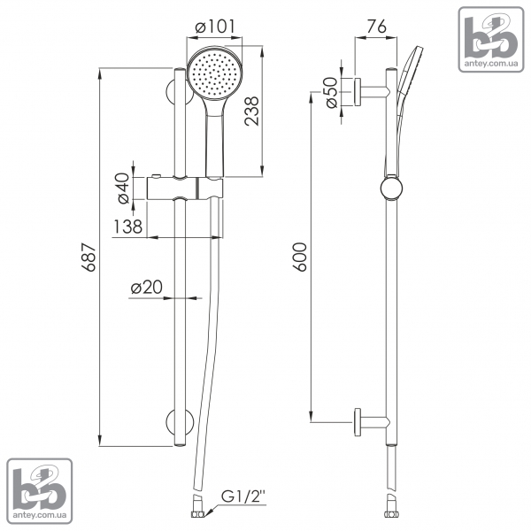 Душовий набір ''f03800102AA''