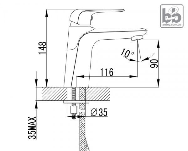 Смеситель для умывальника ''Nova Opava''