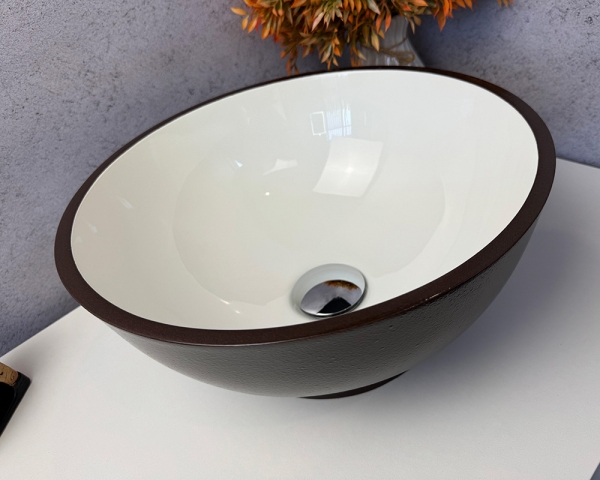 Умивальник ''Селена'' Білий глянець/шоколад шагрень