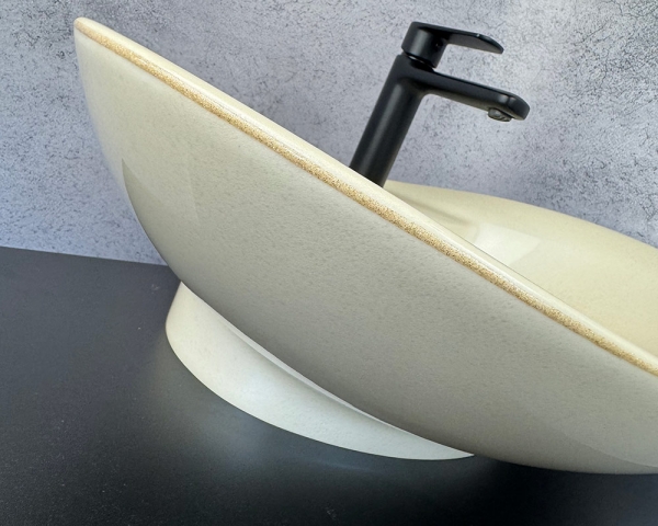 Умивальник ''Гармонія'' Перлина з глітерною золотою облямівкою