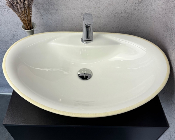 Умивальник «Гармонія» Білий глянець в середині/шагрень з глітером зовні