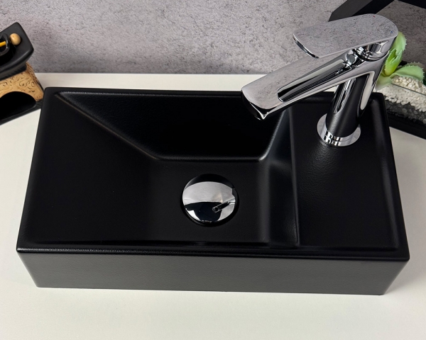  Умивальник «Естель» R чорний шагрень