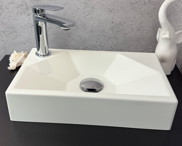 Умивальник «Меркурий» L Біла шагрень