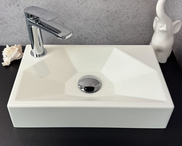 Умивальник «Меркурий» L Біла шагрень