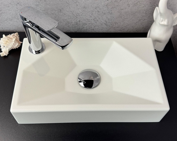 Умивальник «Меркурий» L Біла шагрень