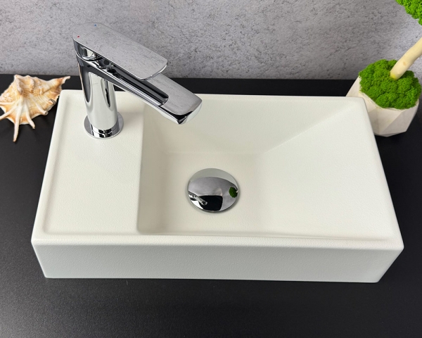 Умивальник «Естель» L  Біла шагрень