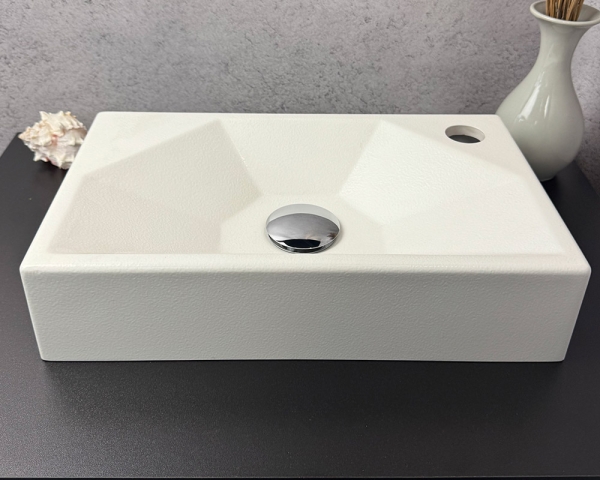 Умивальник «Меркурій» R Біла шагрень глянець