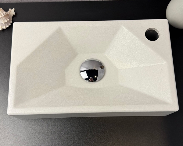 Умивальник «Меркурій» R Біла шагрень глянець