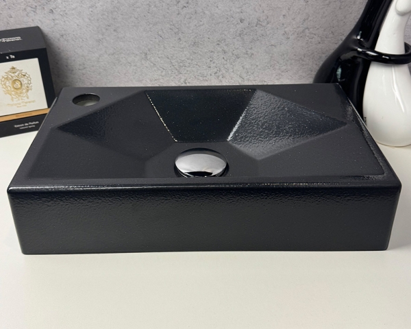 Умивальник «Меркурій» L Чорна шагрень з глітером