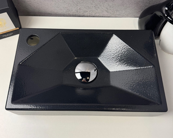 Умивальник «Меркурій» L Чорна шагрень з глітером