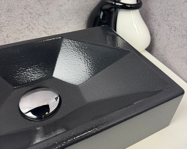 Умивальник «Меркурій» L Чорна шагрень з глітером