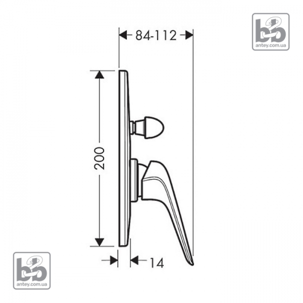 Вбудований змішувач для душа ''Novus''