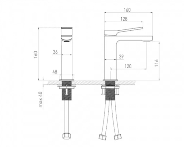 Змішувач для умивальника ''de la noche''