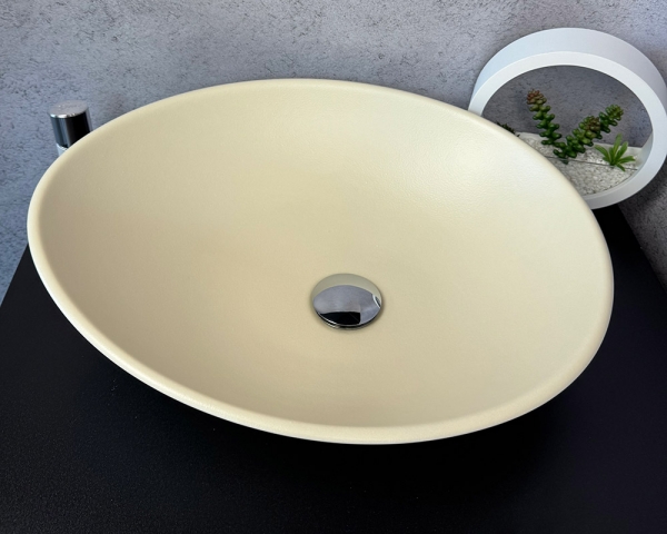 Умивальник «Лотос» Арктик/шагрень слонова кістка всередині