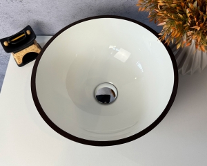 Умивальник ''Селена'' Білий глянець/шоколад шагрень