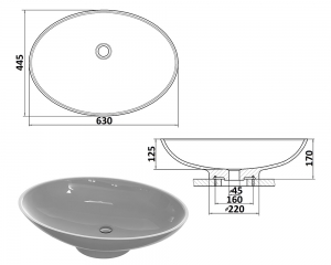 Умивальник «Ніка» Білий шагрень
