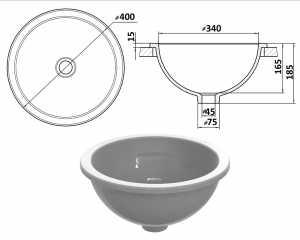 Умивальник «Аврора» Біла шагрень
