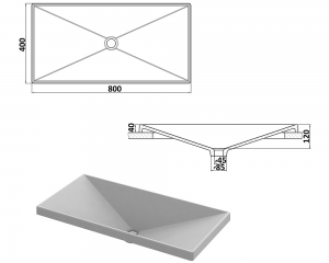 Умивальник «Вега» Іній з глітерною облямівкою