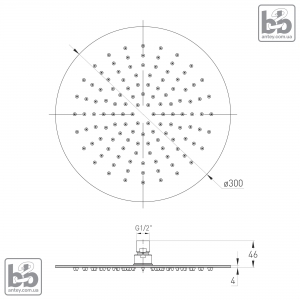 Лійка верхнього душа ''CASCADA R90''