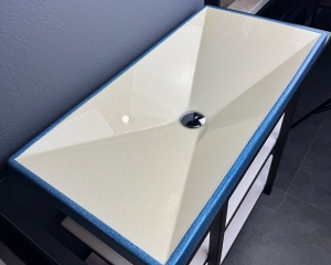 Умивальник «Вега» Іній з глітерною небесною облямівкою