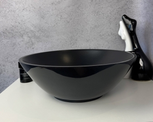 Умивальник «Камелія» Меланіт глянець зовні/антрацит шагрень всередині