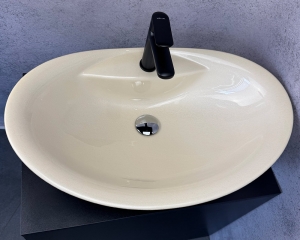 Умивальник ''Гармонія'' Перлина з глітерною золотою облямівкою