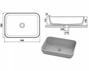 Умивальник «Тіфані» Біла шагрень
