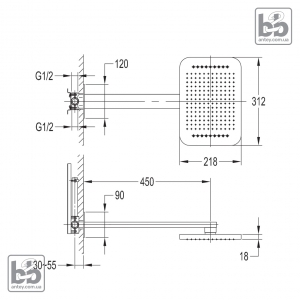 Лійка верхнього душа ''SMART CLICK''