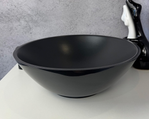 Умивальник «Камелія» Меланіт глянець зовні/антрацит шагрень всередині