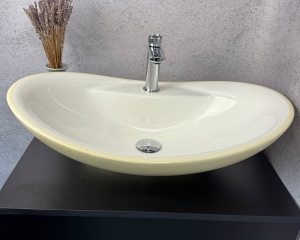 Умивальник «Гармонія» Білий глянець в середині/шагрень з глітером зовні