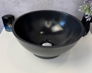 Умивальник «Селена» Меланіт шагрень/Антрацит шагрень всередині