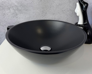 Умивальник «Камелія» Меланіт глянець зовні/антрацит шагрень всередині