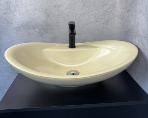 Умивальник ''Гармонія'' Перлина з глітерною золотою облямівкою