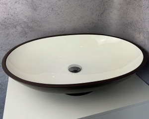 Умивальник «Ніка» Білий глянець/шоколад шагрень