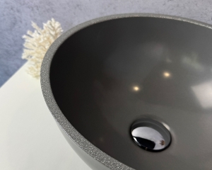 Умивальник «Селена» під бетон з глітерною срібною облямівкою