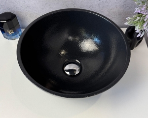 Умивальник «Селена» Меланіт шагрень/Антрацит шагрень всередині