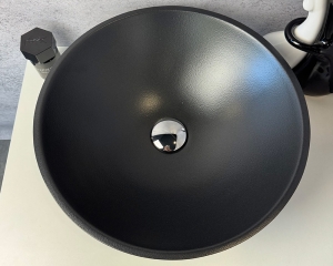 Умивальник «Камелія» Меланіт глянець зовні/антрацит шагрень всередині